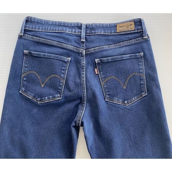 Levis Mid Rise Skinny Cropped Jeans Dark Wash Women’s Size 8 (Fit 29"x25") - Picture 4 of 13